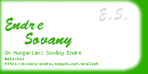 endre sovany business card